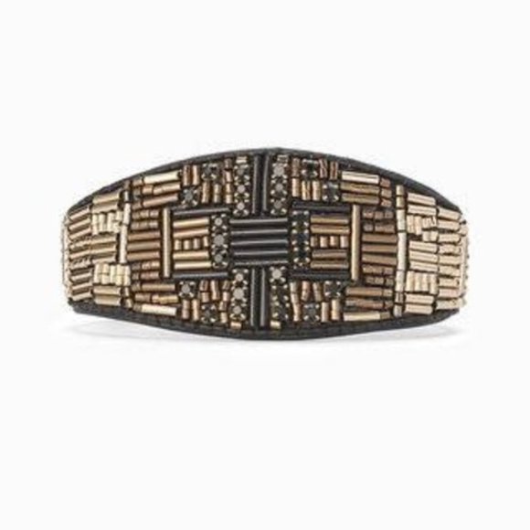 Stella & Dot Jewelry - Stella & Dot | Hand-beaded Jasper Ombré Leather Cuff Bracelet Retired